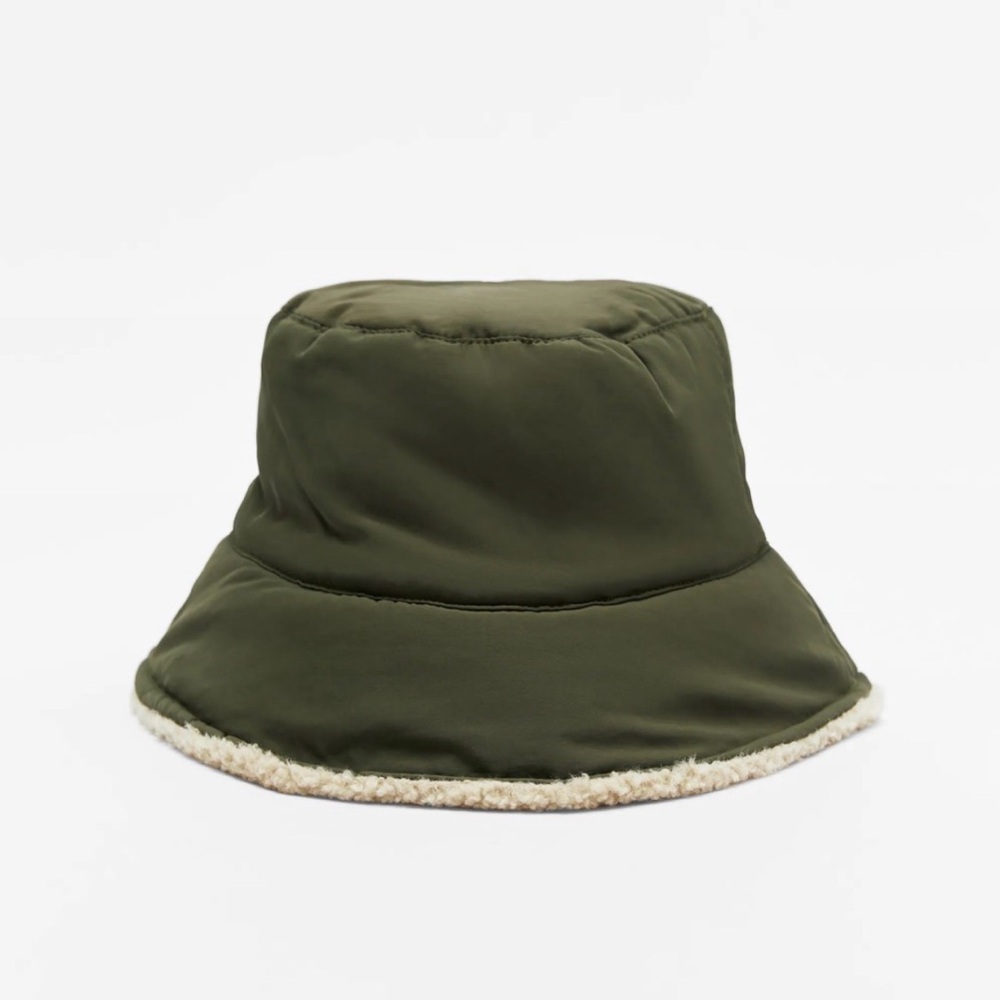Zara Fleece Bucket Hat in Green